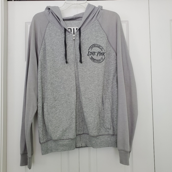PINK Victoria's Secret Tops - Grey PINK Zip-Up Sweatshirt